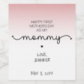 Aangepast eerste Moederdag nieuwe mammie Keepomwil Wijn Etiket (Enkel label)