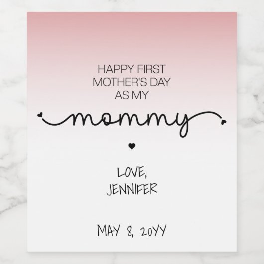 Aangepast eerste Moederdag nieuwe mammie Keepomwil Wijn Etiket (Enkel label)