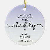 Aangepast eerste Vaderdag nieuwe cadeaubon pappa Keramisch Ornament (Voorkant)