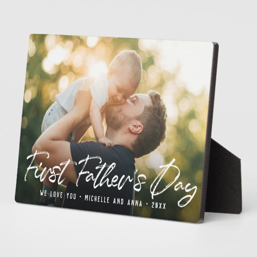Aangepast eerste vaders Dag Modern Fotoscript Fotoplaat (Zijkant)