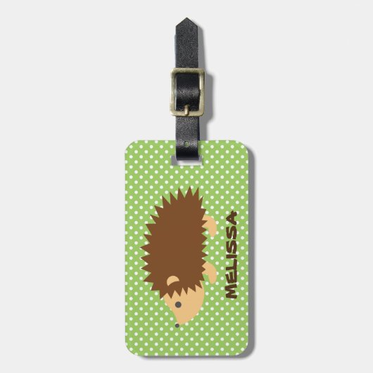 Aangepast egel-bagagelabel voor kinderen bagagelabel (Voorkant verticaal)