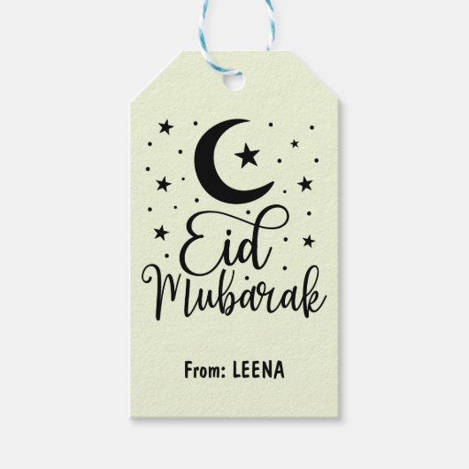 Aangepast Eid Mubarak Cute Eid Cute Label Cadeaulabel (Voorkant)