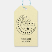 Aangepast Eid Mubarak Cute Yellow Eid Gift Label Cadeaulabel (Achterkant)