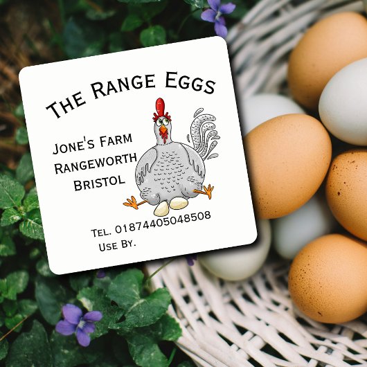Aangepast eierdoosje label – Cute Chicken Design