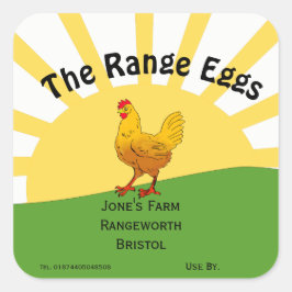 Aangepast eierdoosje label – Sunset Chicken ontwer