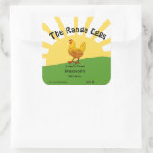 Aangepast eierdoosje label – Sunset Chicken ontwer (Tas)