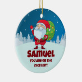 Aangepast Eigen Bericht Grappig Kerst Nice List Keramisch Ornament (Rechts)