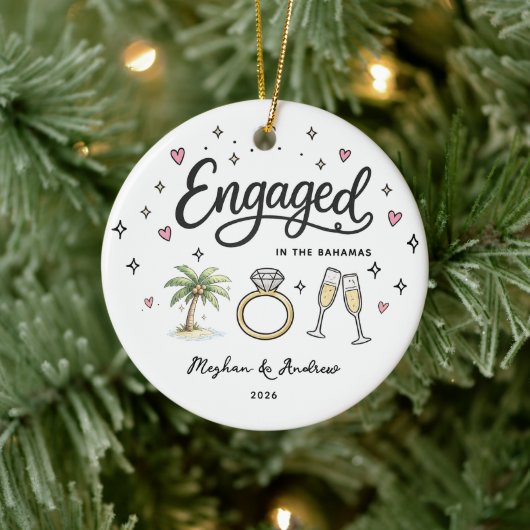 Aangepast Eiland Verlovingsornament Keramisch Ornament (Boom)