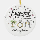 Aangepast Eiland Verlovingsornament Keramisch Ornament (Voorkant)