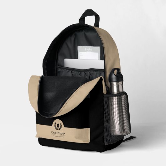 Aangepast Elegant apotheek symbool Bedrukte Rugzak (Achterkan Hoek Rechts (Open))