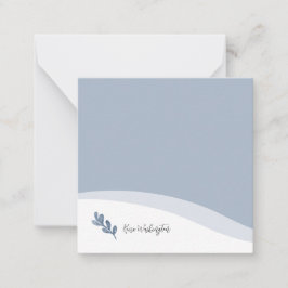 Aangepast elegant blauw lef notitiekaartje