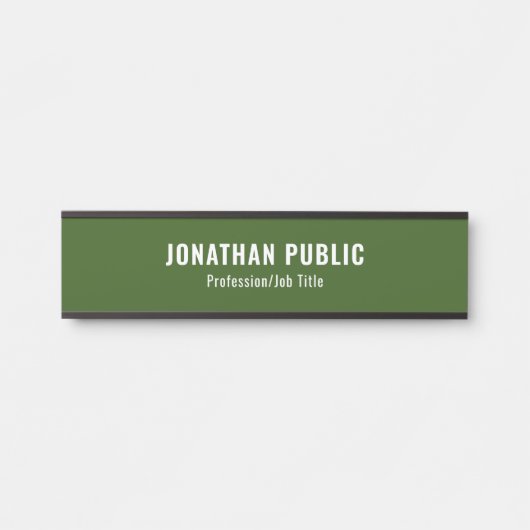 Aangepast elegant bos groene Sjabloon Modern Deurbordje (Voorkant)