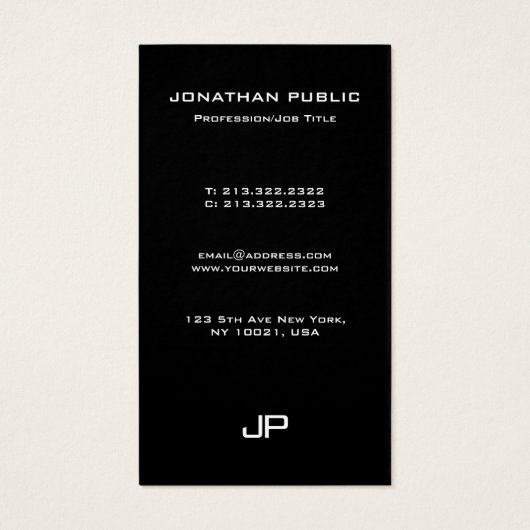 Aangepast elegant eenvoudig modern monogram Profes Visitekaartje (Achterkant)