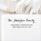 Aangepast elegant eenvoudig wit, modern retouradre etiket (Insitu)