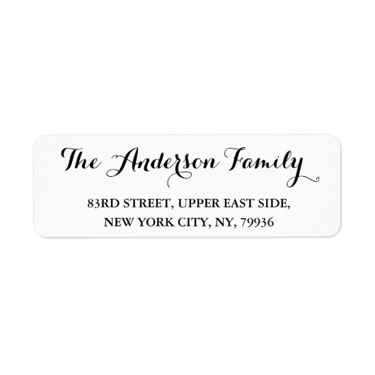 Aangepast elegant eenvoudig wit, modern retouradre etiket (Voorkant)