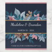 Aangepast elegant flessenbloem wijn etiket (Enkel label)