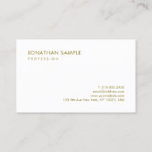 Aangepast elegant Gold White Modern Simple Sjabloo Visitekaartje (Achterkant)