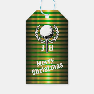 Aangepast Elegant Golf Monogram Ontwerp Cadeaulabel