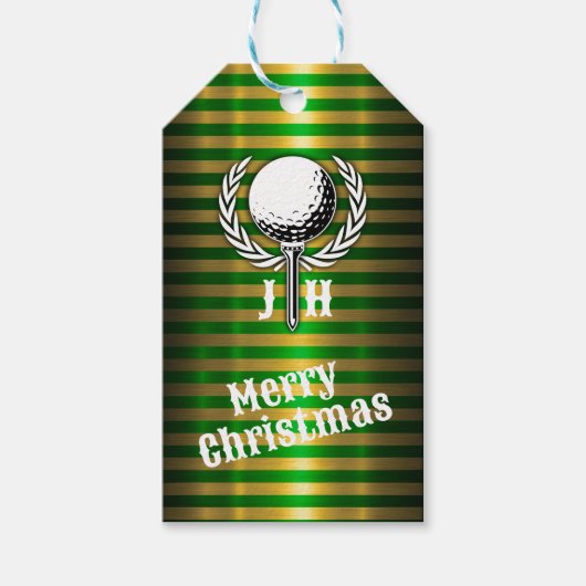Aangepast Elegant Golf Monogram Ontwerp Cadeaulabel (Voorkant)