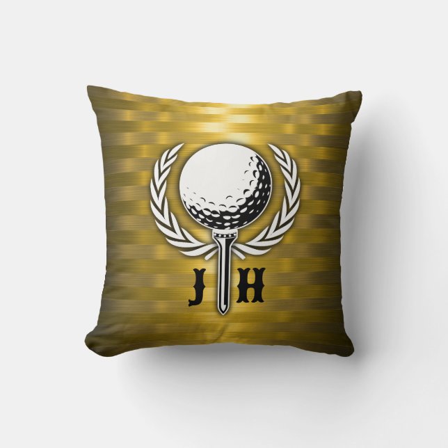 Aangepast Elegant Golf Monogram Ontwerp Kussen (Voorkant)