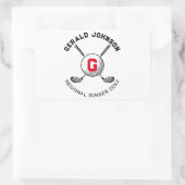 Aangepast Elegant Golf Monogram Ontwerp Rechthoekige Sticker (Tas)