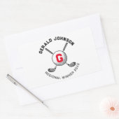 Aangepast Elegant Golf Monogram Ontwerp Rechthoekige Sticker (Envelop)