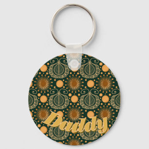 Aangepast Elegant Goud Boho Sierpatroon Sleutelhanger