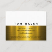 Aangepast Elegant Goud en Wit Design Visitekaartje (Achterkant)