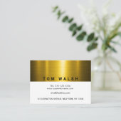 Aangepast Elegant Goud en Wit Design Visitekaartje (Staand voorkant)