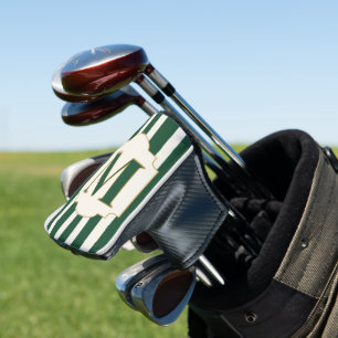 Aangepast Elegant Groen Monogram Golfheadcover