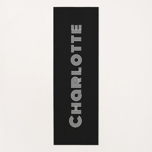 Aangepast elegant minimaal zwart en wit yogamat (Voorkant)