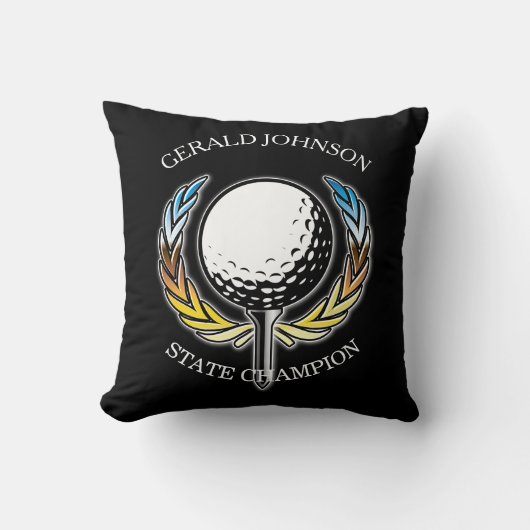 Aangepast Elegant Minimalistisch Golf Monogram Ont Kussen (Voorkant)