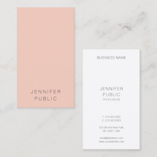 Aangepast elegant minimalistisch modern, eenvoudig visitekaartje (Voorkant / Achterkant)