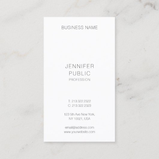 Aangepast elegant minimalistisch modern, eenvoudig visitekaartje (Achterkant)