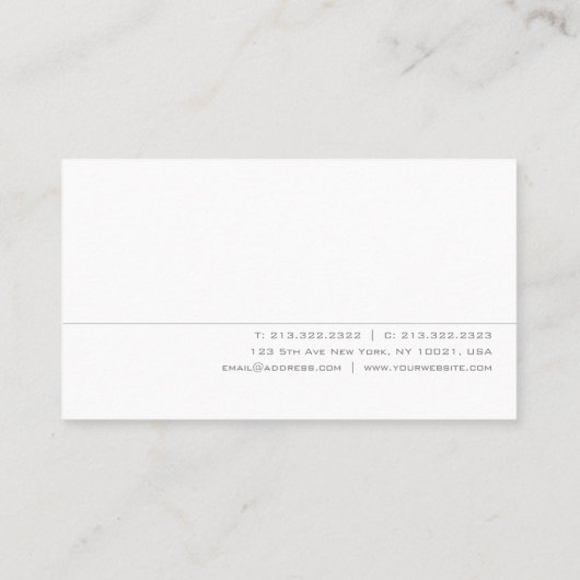 Aangepast elegant modern professioneel minimalisti visitekaartje (Achterkant)