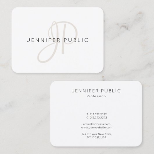 Aangepast elegant monogram Moderne Sjabloon van he Visitekaartje (Voorkant / Achterkant)