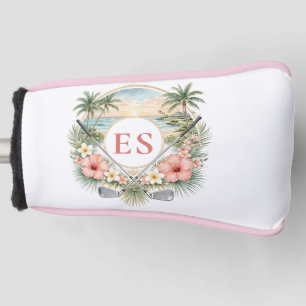 Aangepast Elegant Monogram Strand Kust Golf Thema Golfheadcover