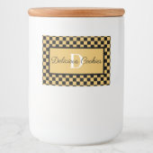Aangepast Elegant Monogram Voedsel Label voor Even Voedselcontainer Etiket (Voorkant)