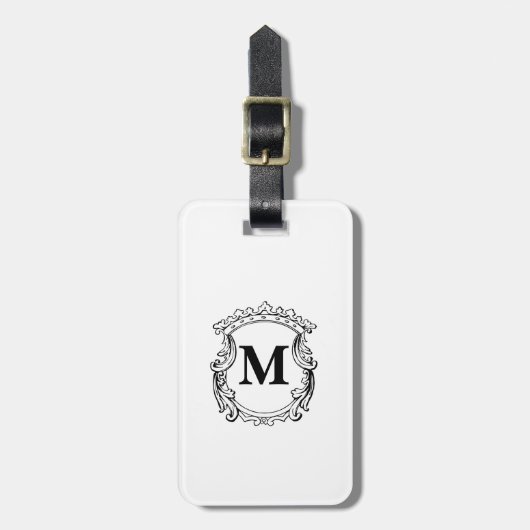 Aangepast elegant monogram wapen bagagelabel (Voorkant verticaal)