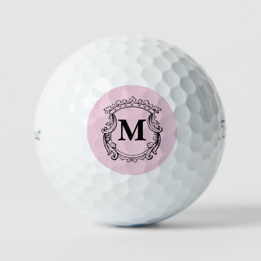 Aangepast elegant monogram wapen golfballen (Voorkant)
