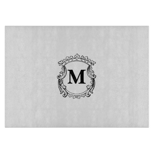 Aangepast elegant monogram wapen snijplank (Voorkant)