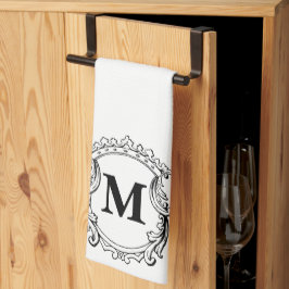 Aangepast elegant monogram wapen theedoek