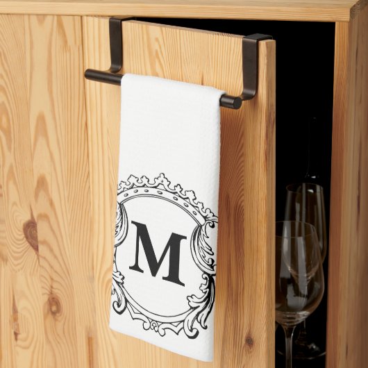 Aangepast elegant monogram wapen theedoek (Derde Gevouwen)