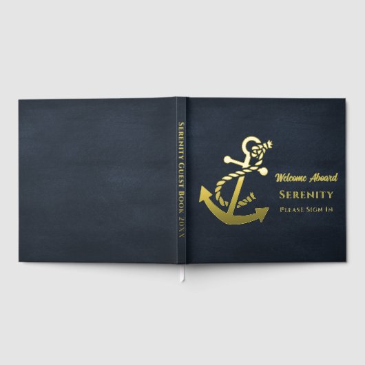 Aangepast Elegant Nautisch Schip Gastenboek (Volledig)