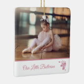 Aangepast elegant ons kleine Ballerina Roze Wit Keramisch Ornament (Rechts)