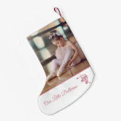 Aangepast elegant ons kleine Ballerina Roze Wit Kerstsok (Achterkant (Hangend))