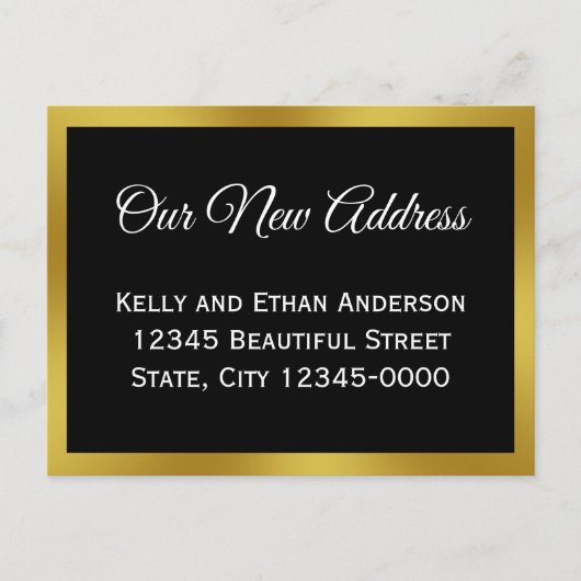 Aangepast elegant ons nieuwe adres Bewegende Aanko Briefkaart (Voorkant)