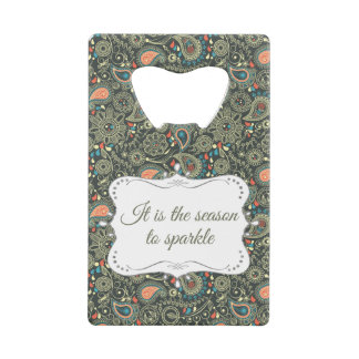 Aangepast elegant patroon creditkaart flessenopener