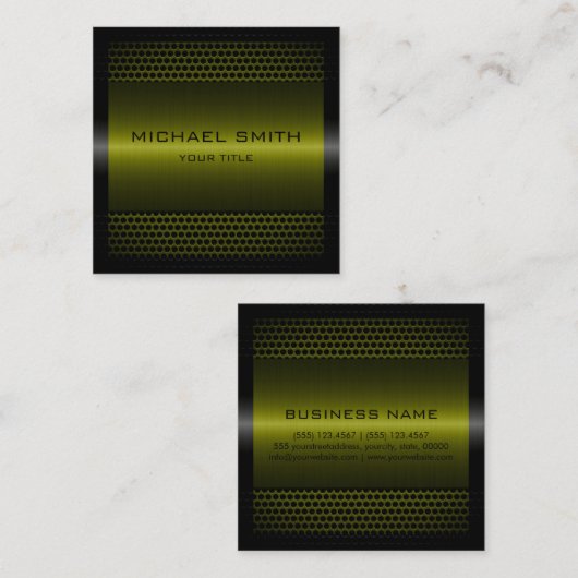 Aangepast elegant, roestvrij metaal vierkante visitekaartje (Voorkant / Achterkant)