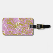 Aangepast elegant roze botanisch ontwerp bagagelabel (Voorkant horizontaal)